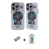 MARSİLYAN™- iPhone 12 Pro Max Kılıf Nova Doku Koleksiyonu - Siyah Polymer Nano Ekran Koruyucu + Sierra Blue Shine Kamera Lens Koruma Cam