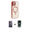 MARSİLYAN™- iPhone 12 Pro Max Kılıf Nova Işık Özel Seri - Şeffaf 360 Full Body Arka Koruyucu + Neon Fosforlu Kamera Lens - BZ