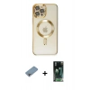 MARSİLYAN™- iPhone 12 Pro Max Kılıf Nova Işık Özel Seri - Şeffaf 360 Full Body Arka Koruyucu + Gökkuşağı Shine Kamera Lens Koruma Cam