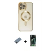MARSİLYAN™- iPhone 12 Pro Max Kılıf Nova Işık Özel Seri - Şeffaf 360 Full Body Arka Koruyucu + Shine Kamera Lens Koruma Cam - SH