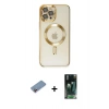 MARSİLYAN™- iPhone 12 Pro Max Kılıf Nova Işık Özel Seri - Şeffaf 360 Full Body Arka Koruyucu + Shine Kamera Lens Koruma Cam - PE