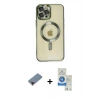MARSİLYAN™- iPhone 12 Pro Max Kılıf Nova Işık Özel Seri - Şeffaf Royal Nano Ekran Koruyucu + Metal Kamera Lens Koruma Cam - KI