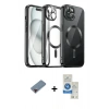 MARSİLYAN™- iPhone 12 Pro Max Kılıf Nova Işık Özel Seri - Şeffaf Royal Nano Ekran Koruyucu + Metal Kamera Lens Koruma Cam - KI