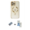 MARSİLYAN™- iPhone 12 Pro Max Kılıf Nova Işık Özel Seri - Şeffaf Royal Nano Ekran Koruyucu + Metal Kamera Lens Koruma Cam - KI