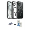 MARSİLYAN™- iPhone 12 Pro Max Kılıf Nova Işık Özel Seri - Şeffaf Royal Nano Ekran Koruyucu + Renkli Kamera Lens Koruma Cam - PE