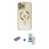 MARSİLYAN™- iPhone 12 Pro Max Kılıf Nova Işık Özel Seri - Şeffaf Royal Nano Ekran Koruyucu + Renkli Kamera Lens Koruma Cam - PE