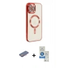 MARSİLYAN™- iPhone 12 Pro Max Kılıf Nova Işık Özel Seri - Şeffaf Royal Nano Ekran Koruyucu + Renkli Kamera Lens Koruma Cam - PE