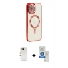 MARSİLYAN™- iPhone 12 Pro Max Kılıf Nova Işık Özel Seri - Şeffaf Royal Nano Ekran Koruyucu + Shine Kamera Lens - GD