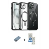 MARSİLYAN™- iPhone 12 Pro Max Kılıf Nova Işık Özel Seri - Şeffaf Royal Nano Ekran Koruyucu + Shine Kamera Lens Koruma Cam - GI