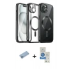 MARSİLYAN™- iPhone 12 Pro Max Kılıf Nova Işık Özel Seri - Şeffaf Royal Nano Ekran Koruyucu + Shine Kamera Lens Koruma Cam - MI