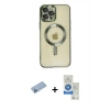 MARSİLYAN™- iPhone 12 Pro Max Kılıf Nova Işık Özel Seri - Şeffaf Royal Nano Ekran Koruyucu + Shine Kamera Lens Koruma Cam - MI
