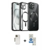 MARSİLYAN™- iPhone 12 Pro Max Kılıf Nova Işık Özel Seri - Şeffaf Royal Nano Ekran Koruyucu + Shine Kamera Lens - GD
