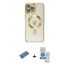 MARSİLYAN™- iPhone 12 Pro Max Kılıf Nova Işık Özel Seri - Şeffaf Royal Nano Ekran Koruyucu + Shine Kamera Lens Koruma Cam - GD