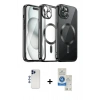 MARSİLYAN™- iPhone 12 Pro Max Kılıf Nova Işık Özel Seri - Şeffaf Royal Nano Ekran Koruyucu + Shine Kamera Lens - LT