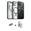 MARSİLYAN™- iPhone 12 Pro Max Kılıf Nova Işık Özel Seri - Şeffaf Royal Nano Ekran Koruyucu + Renkli Kamera Lens Koruma Cam - YL