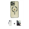 MARSİLYAN™- iPhone 12 Pro Max Kılıf Nova Işık Özel Seri - Şeffaf Temperli Cam Ekran Koruyucu + Shine Kamera Lens - LT