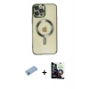 MARSİLYAN™- iPhone 12 Pro Max Kılıf Nova Işık Özel Seri - Şeffaf Temperli Cam Ekran Koruyucu + Shine Kamera Lens Koruma Cam - MI