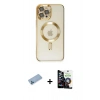 MARSİLYAN™- iPhone 12 Pro Max Kılıf Nova Işık Özel Seri - Şeffaf Temperli Cam Ekran Koruyucu + Shine Kamera Lens Koruma Cam - MI