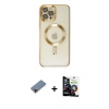 MARSİLYAN™- iPhone 12 Pro Max Kılıf Nova Işık Özel Seri - Şeffaf Temperli Cam Ekran Koruyucu + Metal Kamera Lens Koruma Cam - KI