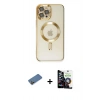 MARSİLYAN™- iPhone 12 Pro Max Kılıf Nova Işık Özel Seri - Şeffaf Temperli Cam Ekran Koruyucu + Shine Kamera Lens Koruma Cam - GD