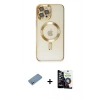 MARSİLYAN™- iPhone 12 Pro Max Kılıf Nova Işık Özel Seri - Şeffaf Temperli Cam Ekran Koruyucu + Shine Kamera Lens Koruma Cam - GS