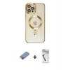MARSİLYAN™- iPhone 12 Pro Max Kılıf Nova Işık Özel Seri - Şeffaf Uv Polymer Nano Ekran Koruyucu + Shine Kamera Lens Koruma Cam - GI
