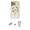 MARSİLYAN™- iPhone 12 Pro Max Kılıf Nova Işık Özel Seri - Şeffaf Uv Polymer Nano Ekran Koruyucu + Shine Kamera Lens Koruma Cam - MI