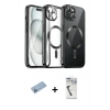 MARSİLYAN™- iPhone 12 Pro Max Kılıf Nova Işık Özel Seri - Şeffaf Uv Polymer Nano Ekran Koruyucu + Shine Kamera Lens Koruma Cam - MI