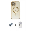MARSİLYAN™- iPhone 12 Pro Max Kılıf Nova Işık Özel Seri - Şeffaf Uv Polymer Nano Ekran Koruyucu + Shine Kamera Lens Koruma Cam - SH