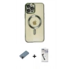MARSİLYAN™- iPhone 12 Pro Max Kılıf Nova Işık Özel Seri - Şeffaf Uv Polymer Nano Ekran Koruyucu + Shine Kamera Lens Koruma Cam - SH