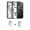 MARSİLYAN™- iPhone 12 Pro Max Kılıf Nova Işık Özel Seri - Şeffaf Uv Polymer Nano Ekran Koruyucu + Shine Kamera Lens - LT