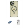MARSİLYAN™- iPhone 12 Pro Max Kılıf Nova Işık Özel Seri - Şeffaf Uv Polymer Nano Ekran Koruyucu + Shine Kamera Lens Koruma Cam - GD