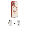 MARSİLYAN™- iPhone 12 Pro Max Kılıf Nova Işık Özel Seri - Şeffaf Uv Polymer Nano Ekran Koruyucu + Shine Kamera Lens - GD