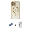 MARSİLYAN™- iPhone 12 Pro Max Kılıf Nova Işık Özel Seri - Şeffaf Uv Polymer Nano Ekran Koruyucu + Shine Kamera Lens Koruma Cam - GD
