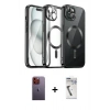 MARSİLYAN™- iPhone 12 Pro Max Kılıf Nova Işık Özel Seri - Şeffaf Uv Polymer Nano Ekran Koruyucu + Neon Fosforlu Kamera Lens - TU