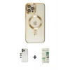 MARSİLYAN™- iPhone 12 Pro Max Kılıf Nova Işık Özel Seri - Siyah 20D Premium Cam Ekran Koruyucu + Shine Kamera Lens - GD