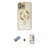 MARSİLYAN™- iPhone 12 Pro Max Kılıf Nova Işık Özel Seri - Siyah 20D Premium Cam Ekran Koruyucu + Shine Kamera Lens Koruma Cam - PE