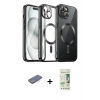 MARSİLYAN™- iPhone 12 Pro Max Kılıf Nova Işık Özel Seri - Siyah 20D Premium Cam Ekran Koruyucu + Renkli Kamera Lens Koruma Cam - MI