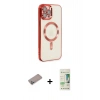 MARSİLYAN™- iPhone 12 Pro Max Kılıf Nova Işık Özel Seri - Siyah 20D Premium Cam Ekran Koruyucu + Shine Kamera Lens Koruma Cam - SABE