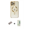 MARSİLYAN™- iPhone 12 Pro Max Kılıf Nova Işık Özel Seri - Siyah 20D Premium Cam Ekran Koruyucu + Shine Kamera Lens Koruma Cam - SABE