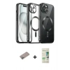MARSİLYAN™- iPhone 12 Pro Max Kılıf Nova Işık Özel Seri - Siyah 20D Premium Cam Ekran Koruyucu + Shine Kamera Lens Koruma Cam - SABE