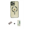 MARSİLYAN™- iPhone 12 Pro Max Kılıf Nova Işık Özel Seri - Siyah 20D Premium Cam Ekran Koruyucu + Shine Kamera Lens Koruma Cam - SABE