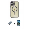 MARSİLYAN™- iPhone 12 Pro Max Kılıf Nova Işık Özel Seri - Siyah 34D Izgaralı Cam + Metal Kamera Lens Koruma Cam - KI