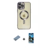 MARSİLYAN™- iPhone 12 Pro Max Kılıf Nova Işık Özel Seri - Siyah 34D Izgaralı Cam + Shine Kamera Lens Koruma Cam - GS