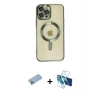 MARSİLYAN™- iPhone 12 Pro Max Kılıf Nova Işık Özel Seri - Siyah 3D Antistatik Seramik Nano Ekran Koruyucu + Shine Kamera Lens Koruma Cam - MI