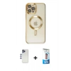 MARSİLYAN™- iPhone 12 Pro Max Kılıf Nova Işık Özel Seri - Siyah 5D Eko Cam Ekran Koruyucu + Shine Kamera Lens - LT