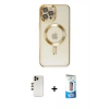 MARSİLYAN™- iPhone 12 Pro Max Kılıf Nova Işık Özel Seri - Siyah 5D Eko Cam Ekran Koruyucu + Shine Kamera Lens - GD