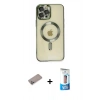 MARSİLYAN™- iPhone 12 Pro Max Kılıf Nova Işık Özel Seri - Siyah 5D Eko Cam Ekran Koruyucu + Shine Kamera Lens Koruma Cam - SABE