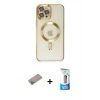 MARSİLYAN™- iPhone 12 Pro Max Kılıf Nova Işık Özel Seri - Siyah 5D Eko Cam Ekran Koruyucu + Shine Kamera Lens Koruma Cam - SABE