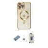 MARSİLYAN™- iPhone 12 Pro Max Kılıf Nova Işık Özel Seri - Siyah Bilvis Hayalet Cam Ekran Koruyucu + Shine Kamera Lens Koruma Cam - GI